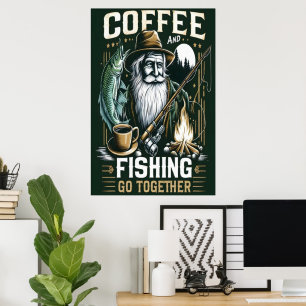 Poster Café E Pesca Se Juntam