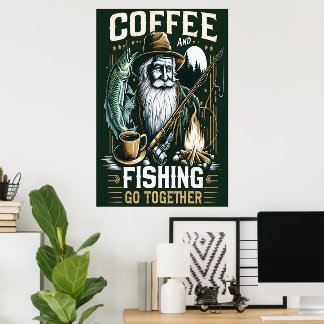 Poster Café E Pesca Se Juntam