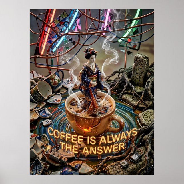 Poster café é sempre a resposta (Frente)