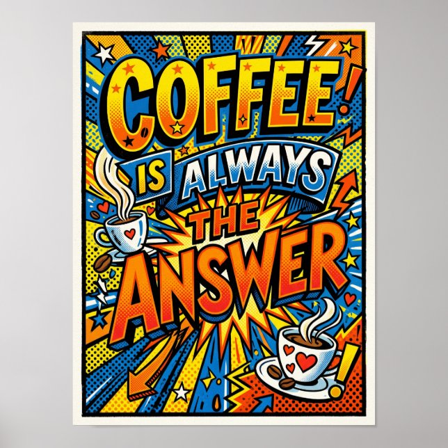 Poster café é sempre a resposta (Frente)