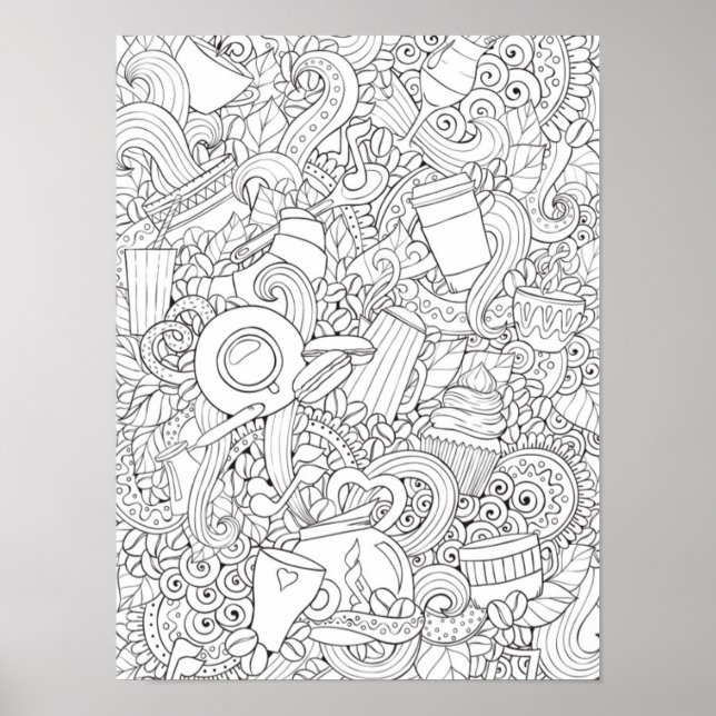 Poster Café E Tea Doodle 2 (Frente)