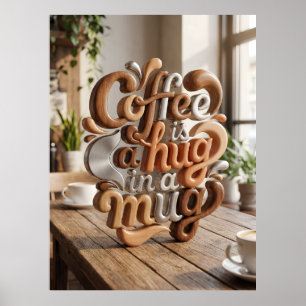 Poster café é um abraço numa caneca