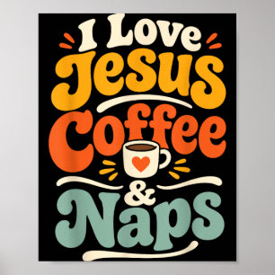 Poster Café Engraçado Jesus Fé Cristã Oração da Manhã