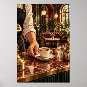 Poster Café Expresso Servido num Café Elegante – Café de