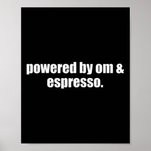 Poster Café Expresso Yoga Mom Energizado Por Om E Café