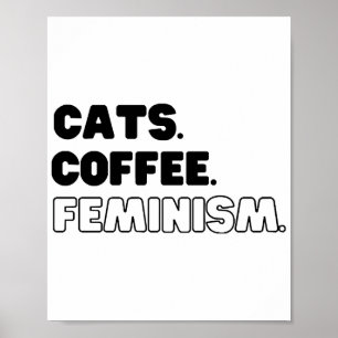 Poster Café Feminismo dos Gatos