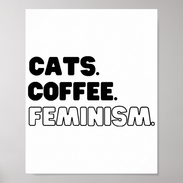 Poster Café Feminismo dos Gatos (Frente)