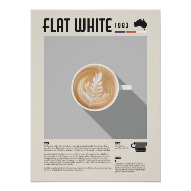 Pôster Café Flat White (Frente)