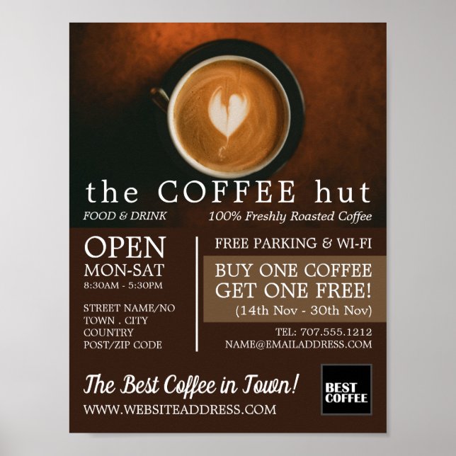 Poster Café Fresco, Barista, Café, Coffeehouse Advert (Frente)