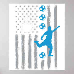 Poster café futebol- Vintage USA Bandeira Americana para 