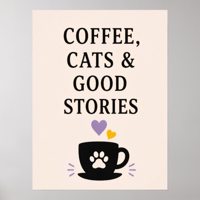Poster Café, Gatos & Boas Histórias (Frente)