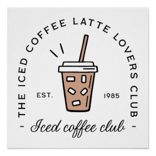 Pôster Café gelado amantes de latão, clube de amantes est