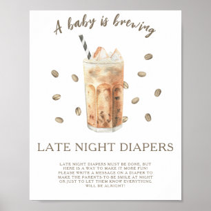 Poster Café gelado - Jogo noturno de fraldas