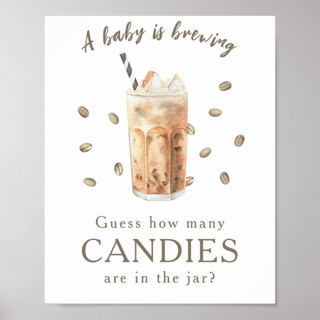 Poster Café Gelado - Quantas balas estão no jarro (Frente)