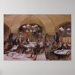 Poster Café Griensteidl, Viena, 1890