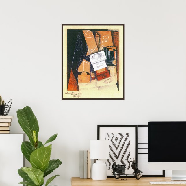 Pôster Café Grinder por Juan Gris, Vintage Cubism Art (Escritório em casa)