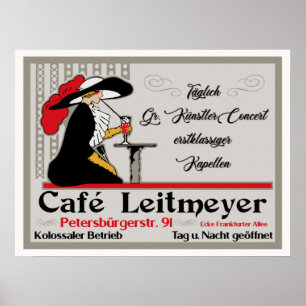 Poster Café Leitmeyer, compro de café com estilo retrô