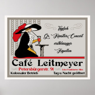 Poster Café Leitmeyer, compro de café com estilo retro al