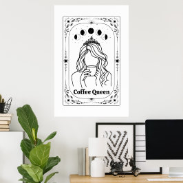 Poster Café Lover Tarot Card Astrologia Zodiac Yoga Gift