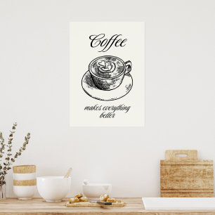 Poster Café melhora tudo
