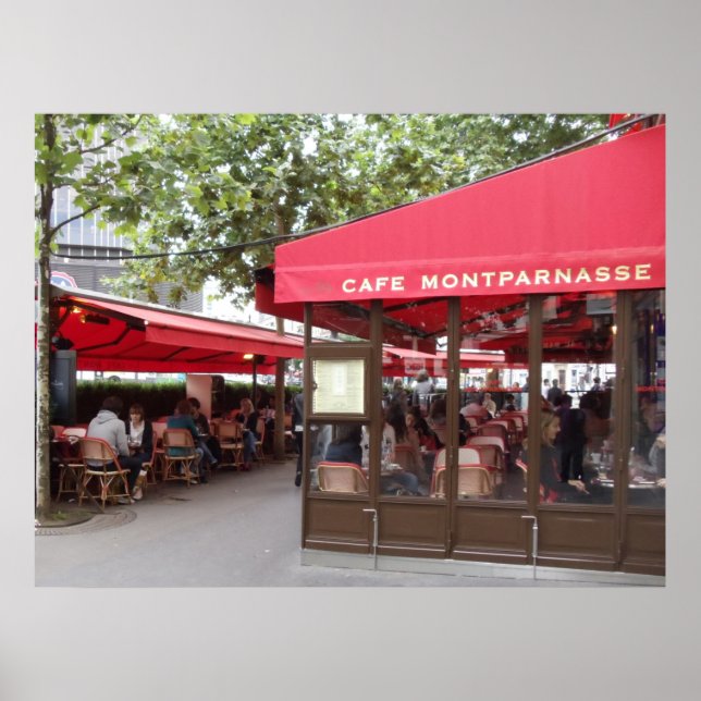 Poster Cafe Montparnasse Paris, fotografia por viagem (Frente)