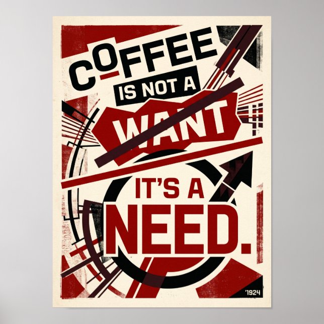 Poster café não é um desejo, é uma necessidade (Frente)