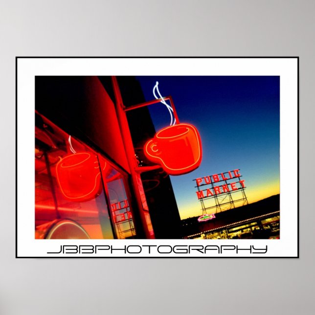 Pôster café neon (Frente)