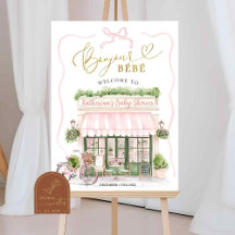Café parisiense coquete Sinal de Boas-Vindas Rosa
