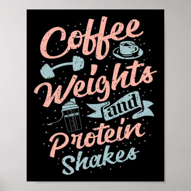 Poster Café Pesos E Proteínas Agitam Bacalhau (Frente)