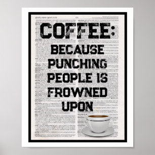 Poster Café porque dar socos nas pessoas é mal visto