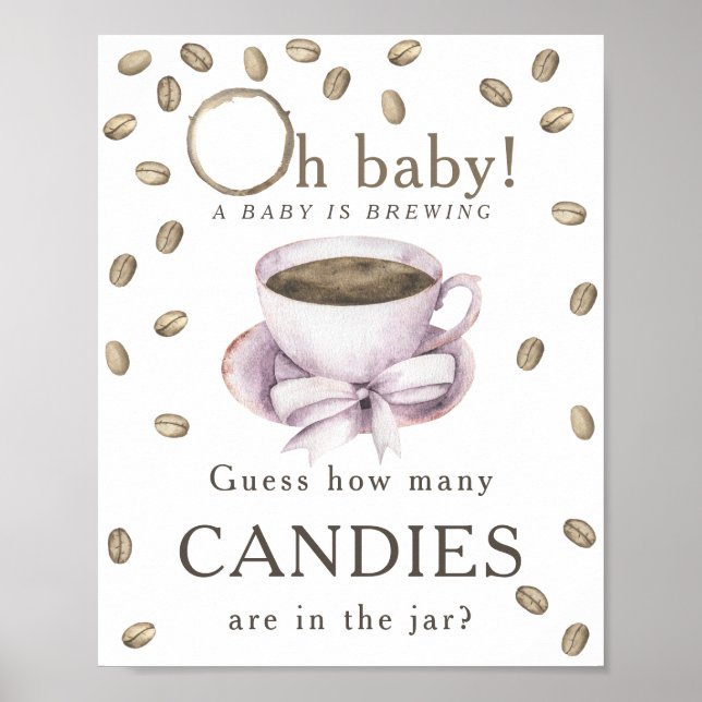 Poster Café - Quantas doces estão no vidro (Frente)