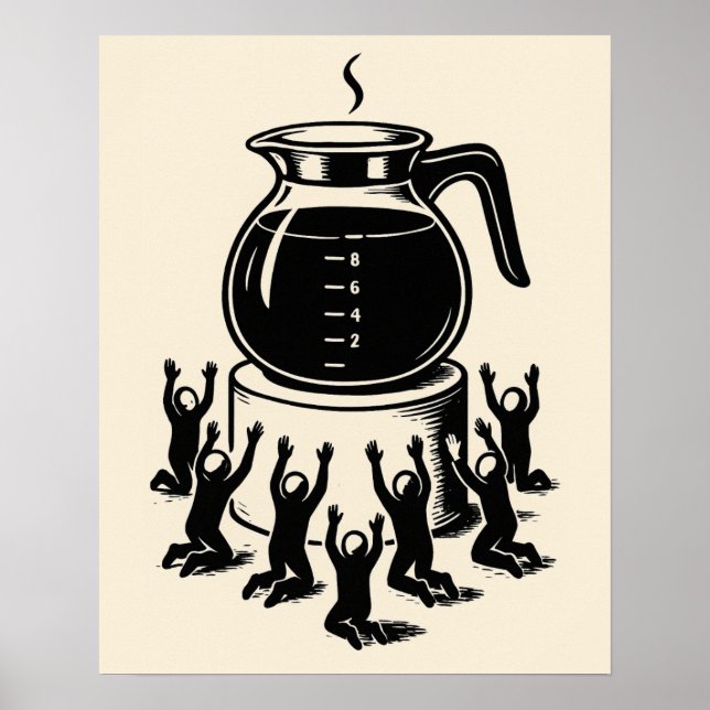 Poster Café Retrô Divertido – Adore o Café (Frente)