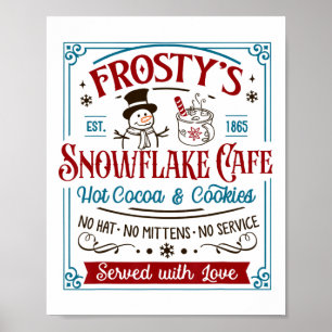 Poster Café Snowflake de Frosty, velho e moído