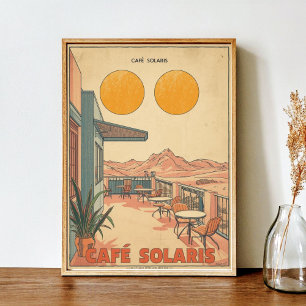 Poster Café Solaris - Ficção Científica Vintage