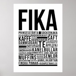 Poster Café sueco da Fika Typografia