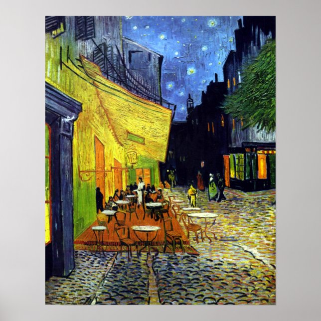 Pôster Café Terrace à noite por Van Gogh (Frente)
