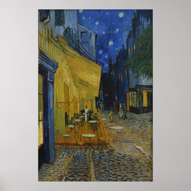 Poster Café Terrace à noite por Vincent van Gogh (Frente)