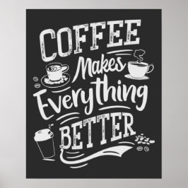 Poster Café Torna Tudo Melhor - Barista