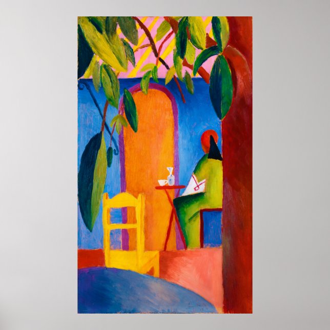 Poster Café Türkisches, de August Macke (1914) (Frente)