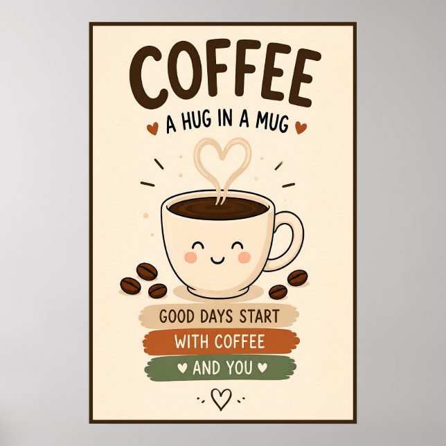 Poster Café Um Abraço Num Copo 16x24 (Frente)