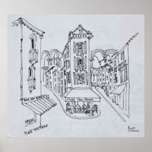 Pôster Cafe Van Gogh, Place Voltaire, Arles, França