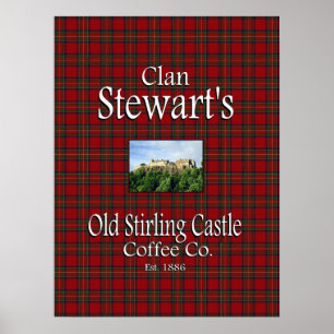 Pôster Café velho Co. do castelo do Stirling de Stewart