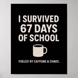 Poster Cafeína e Caos Divertido Professor Aluno 6-7 Meme