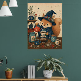 Poster Cafeteira da Bruxa Esquilo