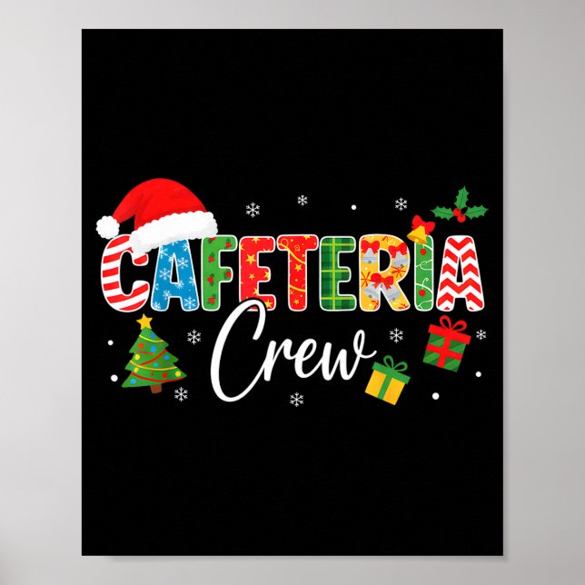 Poster Cafeteria Crew Christmas Holiday School Staff Food (Frente)