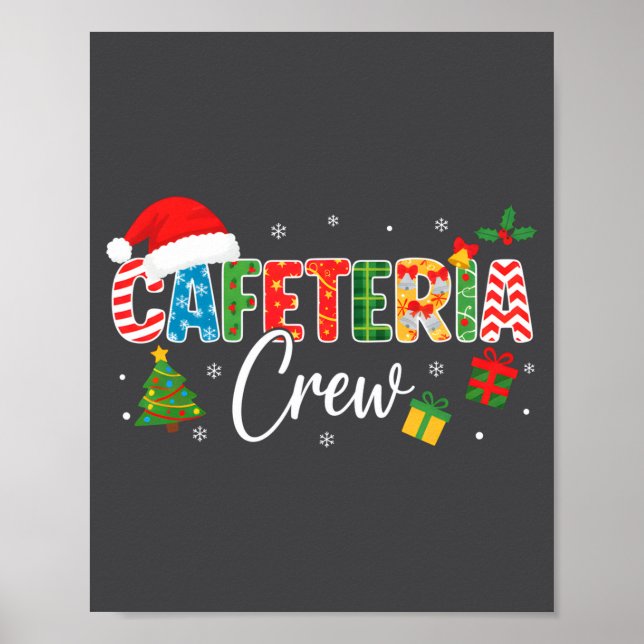 Poster Cafeteria Crew Christmas Holiday School Staff Food (Frente)