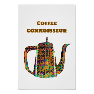 Pôster Cafeteteira Floral Connoisseur de Café