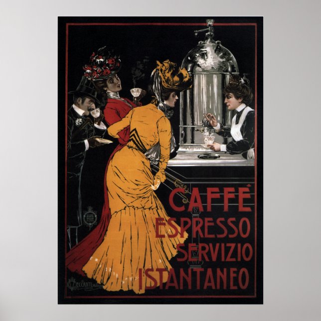 Poster Caffe Espresso ~ Servizio Istantaneo ~ 1900 (Frente)