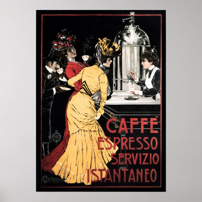 Poster CAFFE ESPRESSO SERVIZIO ISTANTANEO Café Italiano (Frente)