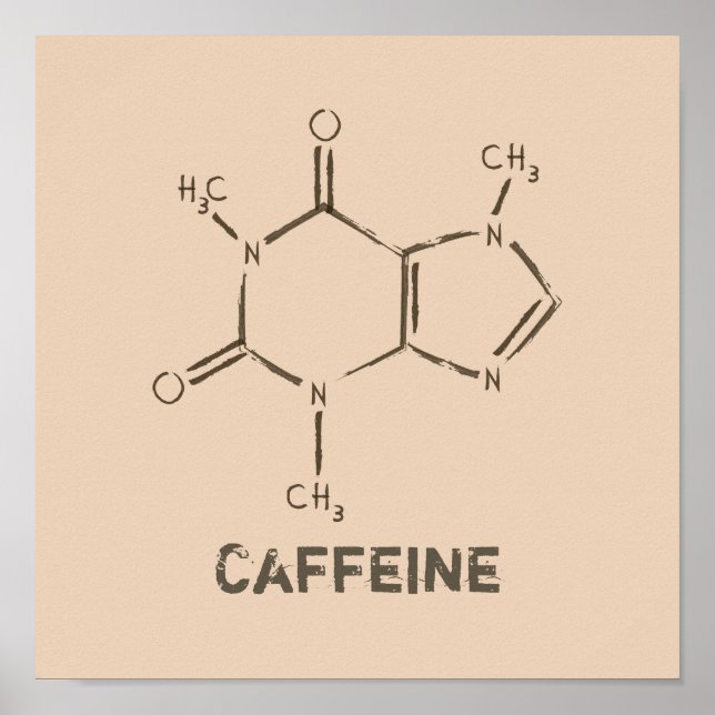 Poster Caffeine Molecule (Frente)